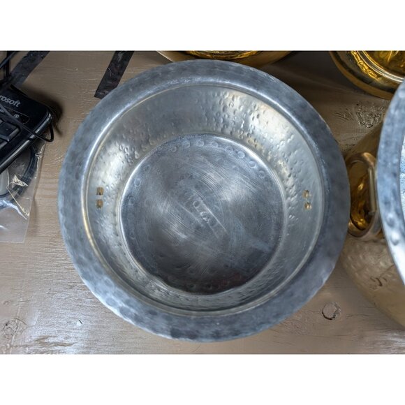 P-TAL Brass Patila Set Of 3 (1L, 3L ,5L) W/ Lids & Tin Coated Pure Brass - Picture 8 of 16